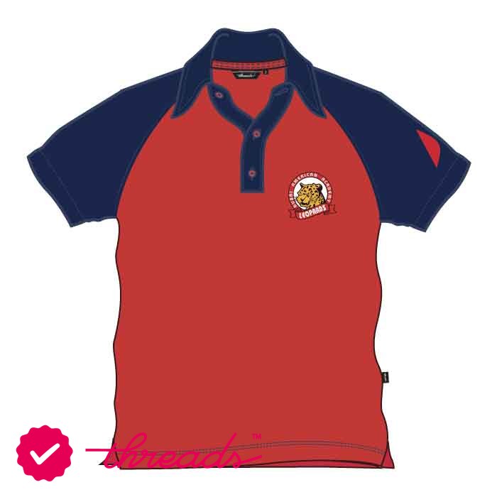 Unisex PE Polo Shirt – Red/Navy – Grades 3–5 - Dubai American Academy