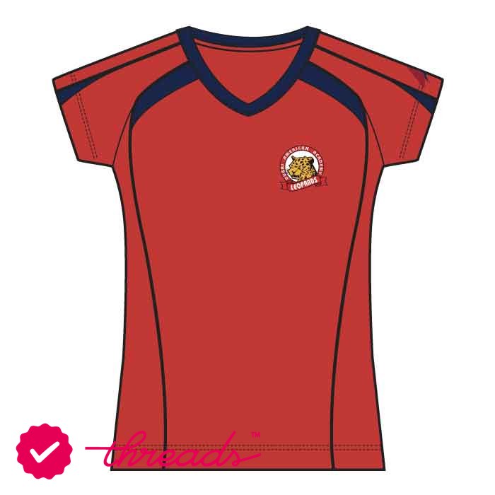 Girls PE T-Shirt – Red – Grades 6–12 - Dubai American Academy